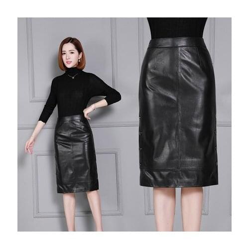 Top brand Leather Over-the-knee New Skirt K75 high quality