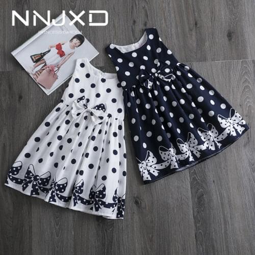 Casual Polkadot Dresses for Girls Bow Birthday Party Dress Kids Clothing Sundress Baby Girl Clothes 4 5 6 7 8 9 10 11 12 Years
