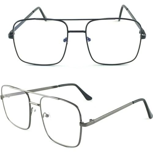 Fashion Square Frame Vintage Eeygalsses Women Flat Blue Film Frames Metal Glasses Frame Clear Lens Eyeware