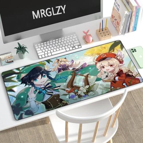 MRGLZY Drop Shipping Genshin Impact VENTI Mouse Pad Gamer XL Large Anime DeskMat Computer Gaming Peripheral Accessories MousePad