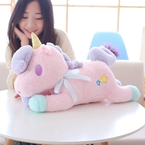 Cartoon kids TV 55CM large Unicorn Plush Toy Soft Stuffed Cartoon Unicorn Dolls Animal Horse High Quality Gift for Children