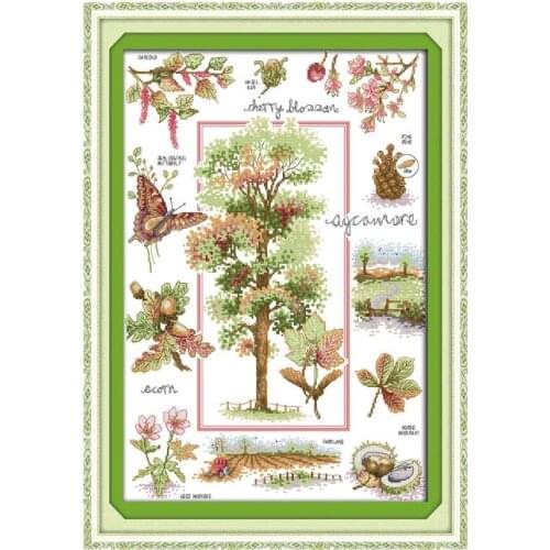Botanical garden cross stitch kit aida 14ct 11ct count print canvas hand sew cross-stitching embroidery DIY handmade needlework