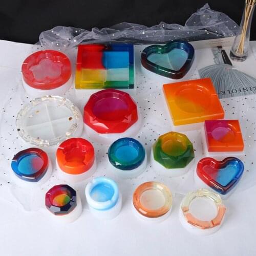 2020 New Mirror Ashtray Silicone Mold Crystal Epoxy UV Resin Molds Glossy Polished for Making Jewelry Mould Tool