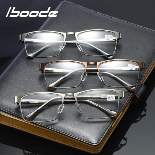 Iboode Optical Double-Light Reading Glasses Men Bussiness Computer Far and Near Spectacles Frame Women Diopter Eyewear +1.0 +1.5