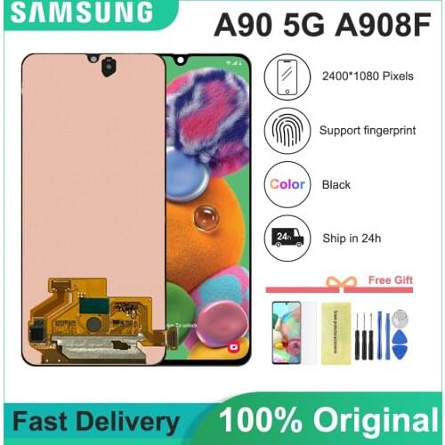 Original 6.7'' Super AMOLED For SAMSUNG Galaxy A90 5G LCD Touch Screen Digitizer Assembly For Samsung A90 5G A908 A908N Display