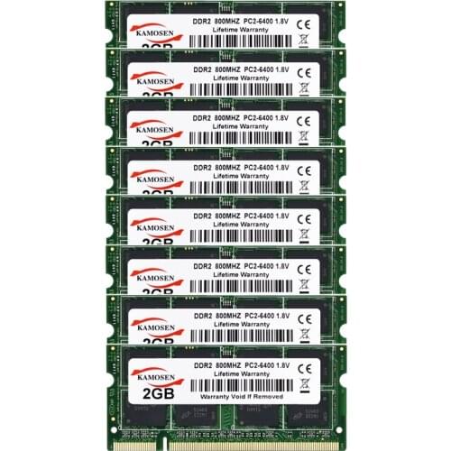 50pcs 2GB PC2-5300S PC2-6400S RAM DDR2 667Mhz 800Mhz 204pin SODIMM Laptop Memory For DDR2 1.8V Notebook