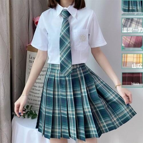 Jk Pleated Skirt Female Student Lattice Skirt Summer Skirt New High Waist Lower Body Skirt Sweet College Style