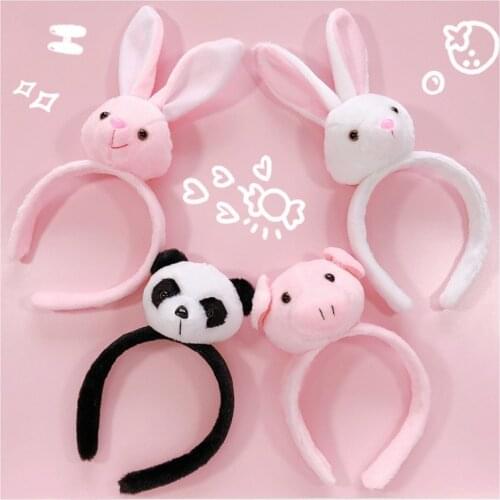 Fine cute rabbit headband plush hoop headbands for women headwear teddy fur lamb wool headband for girls INS hair accessories