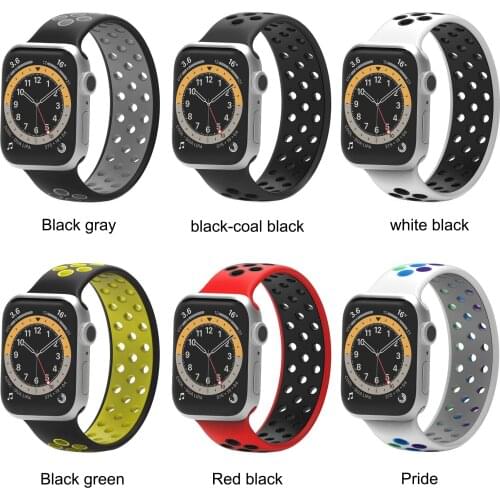 Solo loop For Appel watch band 40mm 42mm 44mm 38mm Elastic Silicone Pride smartwatch bracelet for iwatch series 6 5 4 3 SE strap