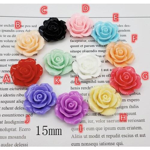 Rose Flower Resin Decoration Crafts 20pcs Colorful Roses Flatback Cabochon Scrapbook DIY Embellishments Accessories