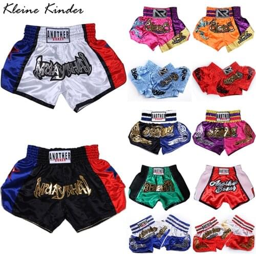 Kickboxing Shorts Thailand Muay Thai for Men Women Kids Embroidery Boxe mma Shorts Compression Crossfit Shorts Sanda Clothing