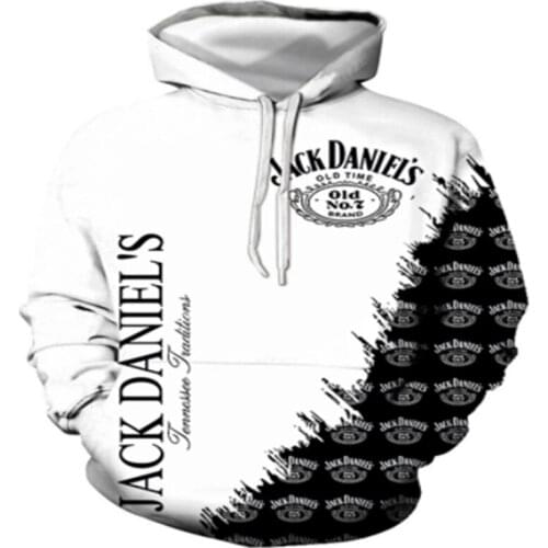 3D black and white pattern fashion trend printing new fashion hoodies men mens hoodies and sweatshirts