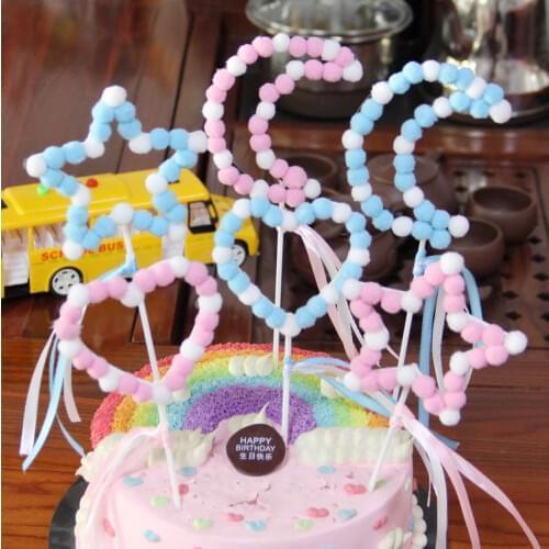 Cake Topper Moon Star Heart Cake Flags Birthday Party Wedding Decorations Baby Shower Supplies cup cake toppers thanksgiving