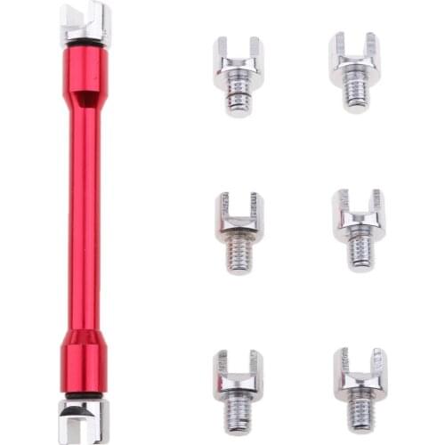 Universal Motorcycle Wheel Tire Spoke Wrench Set Handle Repair Tool 8 Size 5.4mm-6.8mm - Red/Blue
