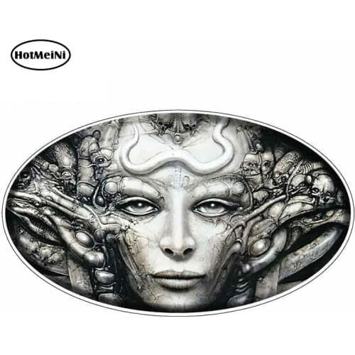 HotMeiNi 13cm x 7.6cm for Hr Giger Rave Artwork Funny Car Sticker Vinyl Waterproof RV VAN Car Accessories JDM Anime Comic Sign