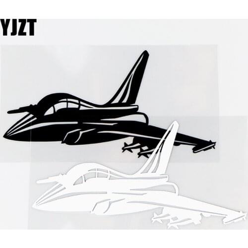 YJZT 15.5×7.6CM Personalized Airplane Vinyl Decal Car Stickers Body Modification Black / Silver 10A-0499