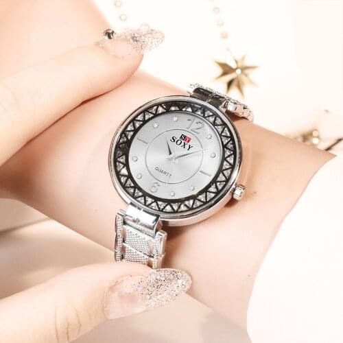 Women Luxury Silver Watches Fashion Crystal Womens Watches Stainless Steel Bracelet Ladies Watch Female Clock relogio feminino