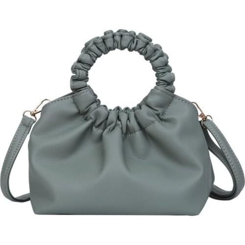Womens Handbags Solid Color All-match dumpling-shaped Casual Women Faux Leather Handbag for Gift