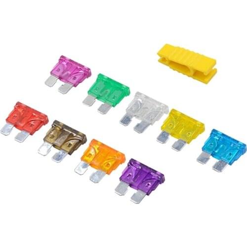 100pcs Car fuse Box Standard Medium Fuse Blade Fuse Box Auto Fuse Car 2A 3A 5A 7.5A 10A 15A 20A 25A 30A 35A Blade Fuse K D7WD