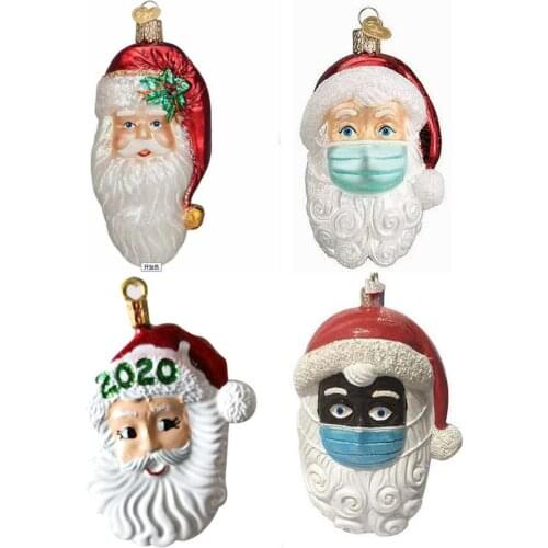 2020 Quarantine Christmas Ornaments Safe Resin Santa With Mask Pendant Personalized Christmas Gifts Santa Claus Ornament