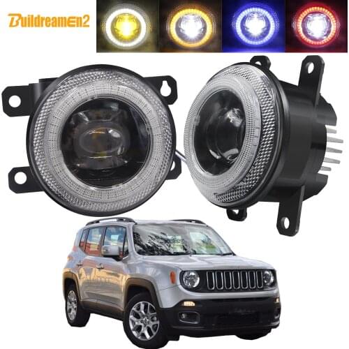 2in1 Car Fog Light Assembly LED Angel Eye Daytime Running Lamp DRL 30W H11 12V Styling For Jeep Renegade BU 2015 2016 2017 2018