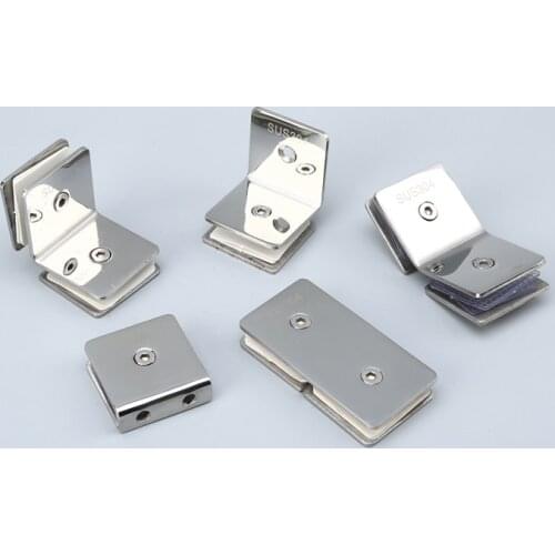 Brand New 4PCS 304 Stainless Steel Shower Cabin Glass Clamps Clips Glass Shelf Fixed Holder Brackets Polishing Finished