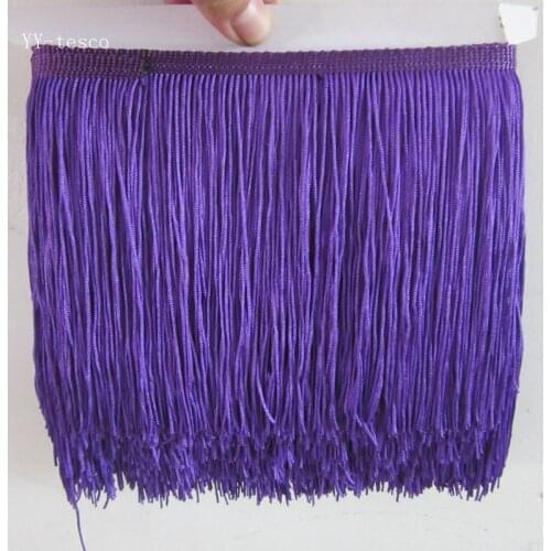 5yards 15cm Wide purple Lace Fringe Trim Tassel Fringe Trimming For Latin Dress Stage Clothes Accessories Lace Ribbon Tassel