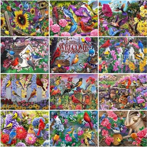 Full Square/Round Drill 5D Diy Diamond Painting Bird Handmade Gift Diamond Embroidery Animal Cross Stitch Flower Home Decoration