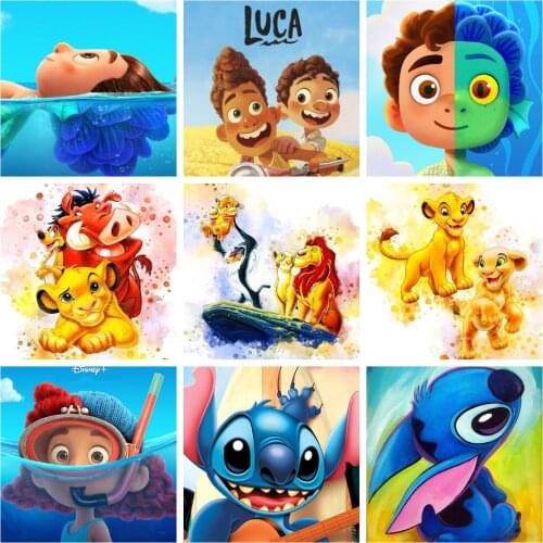 Diamond Painting Cartoon Luca Disney Movie 5D DIY Mosaic Embroidery Full Round Cross Stitch Kit Rhinestone Home Decor Kids Gift