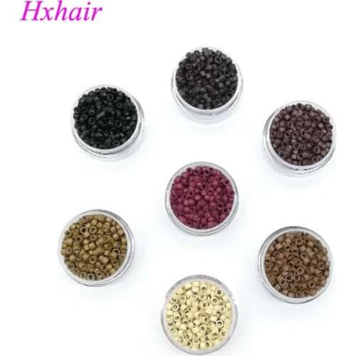 Freeshipping - 1000pcs 4.0mm Micro Aluminium Rings With Screw Inside / Links Beads / Black D-Brown Brown L-Brown Blonde Auburn