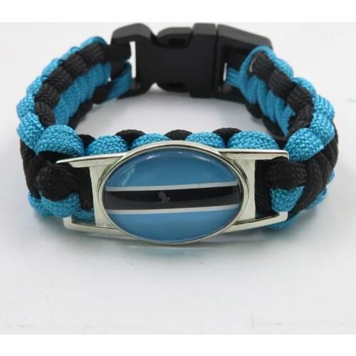 Infinity love Botswana bracelet handmade Botswana flag leather rope bracelet & bangles for women and men jewelry
