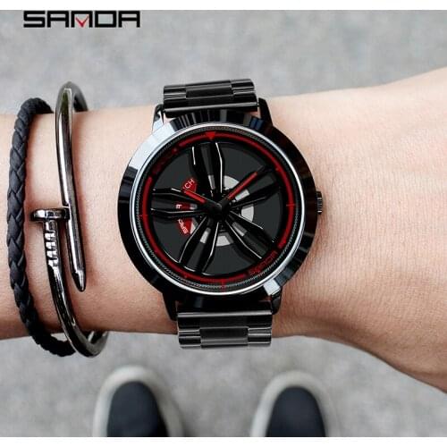 BASID Top Brand Luxury Creative Fashion Quartz Men Watch Spinning Dial Sports Business Wristwatch Gifts Gentleman Waterproof