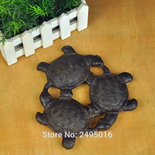 Cast Iron Pot Pad Iron Tea Pot Holder By Hand Iron Pot Pad Insulation Pot Bearing Black Turtle Crane Pad