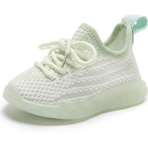 Childrens Shoes Autumn 2021 Baby Boys Shoes Mesh Sneakers Shoes For Girls,LED Light Infant Breathable Sports Shoes