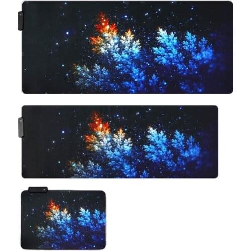 Mouse mat XXL LED RGB Backlight Map Snow Lion Light Pattern Desktop Gaming Mouse Pad Cushion Large Art World Map Mouse Mat