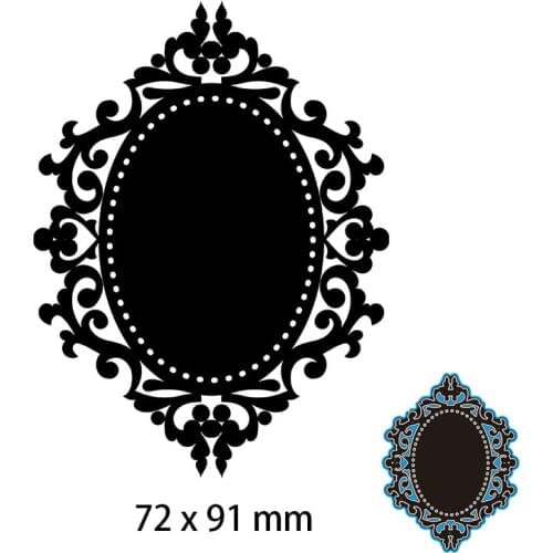 Metal Cutting Dies 72*91mm Hexagon Lace Oval Card New Scrapbook paper decoration template Embossing DIY Paper Card Craft