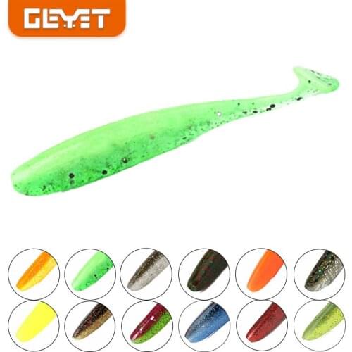 10pcs 65mm/2.5g Easy Shiner Soft Bait Relax Silicone Fishing Lure Double Color Wobblers For Trolling Perch Bass T-Tail Leurre