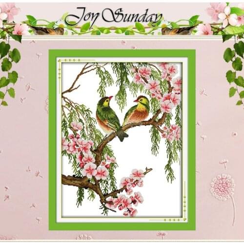 Red-billed Leiothrix Counted Cross Stitch 11CT 14CT Cotton Cross Stitch animals Bird Cross Stitch Kits for Embroidery Needlework
