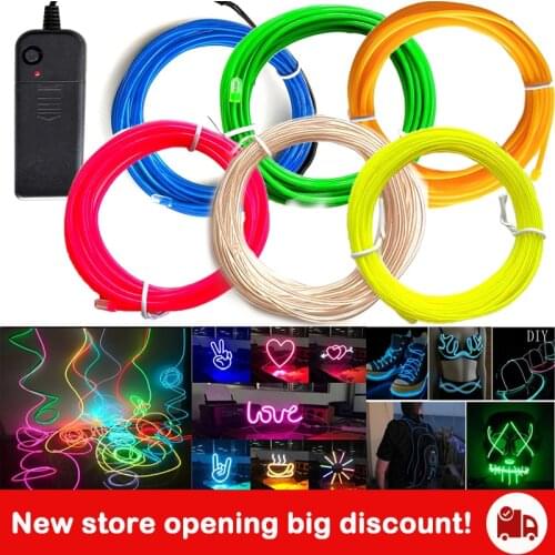 1M/2M/3M/5M/ LED Strip Neon Light Dance Party Decor Light Neon LED lamp Flexible EL Wire Rope Tube Waterproof decorate LED light
