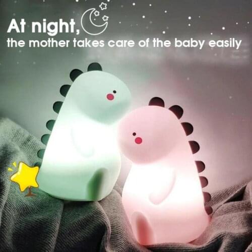 NEW Cute Dinosaur Night Light Battery Powered Cartoon Bedroom Dormitory Sleeping Bedside Light Creative Birthday Gift