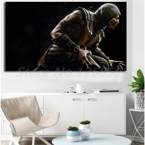 Mortal Kombat Scorpion Wallpaper Wall Art Canvas Posters Prints Painting Wall Pictures Artwork for Office Living Room Home Decor