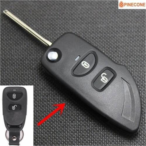 PINECONE Key Shell for Hyundai Tucson Suv Key Case 2+1 Panic Buttons Uncut Blade Ergonomic Modified Remote Vehicle Key Case Fob