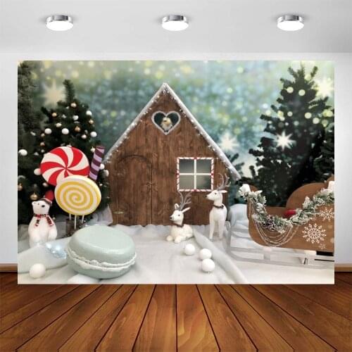 Yeele Christmas Backdrop Children Photography Snowball Sled Wooden House Background Baby Photographic Photo Studio Photophone