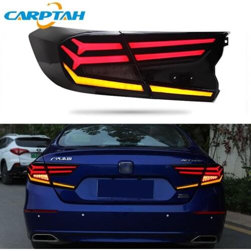 Car Styling Tail Lights Taillight For Honda Accord 10 2018 2019 Rear Lamp DRL + Dynamic Turn Signal + Reverse + Brake LED