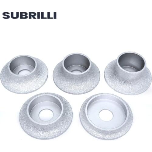 SUBRILLI Diamond Edge Profile Vacuum Brazed Grinding Wheel Router Bit Hole 20mm 3 Inch Hand Profiling Disc For Angle Grinder