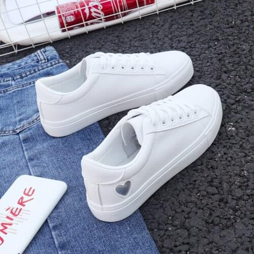 White Sneakers Women trainers Fashion Lace-Up Breathable Tenis Feminino PU Leather Shoes Ladies Sneakers basket femme 2020