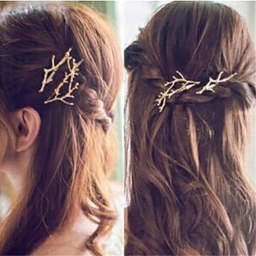 Vintage Gold Silver Tree Hair Clips Girls Alloy Branch Hairpins Fashion Hairgrips Lady Elegance Metal Hair Accessories For Women