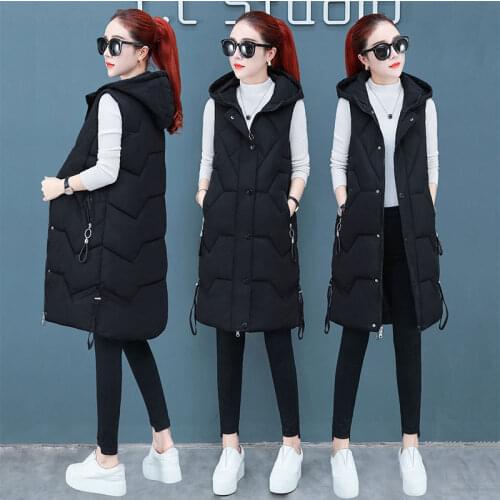 Womens down Cotton Vest Sleeveless Cotton Coat Jacket Hooded Top