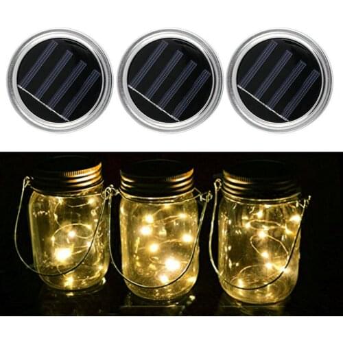 2m 20leds Solar powered Mason Jar Lid Insert fairy string vine light Lantern Patio Garden Bottle Porch night Wedding Party Decor