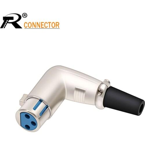1set 3 Pin XLR Male Female Plug Connectors Right Angle For Mic Microphone Speaker Audio Cable
